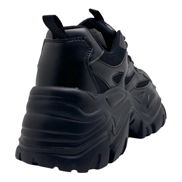 NEW BERNESS - BLAIR 06 Pitch Black Platform Sneakers - Picture 4 of 4